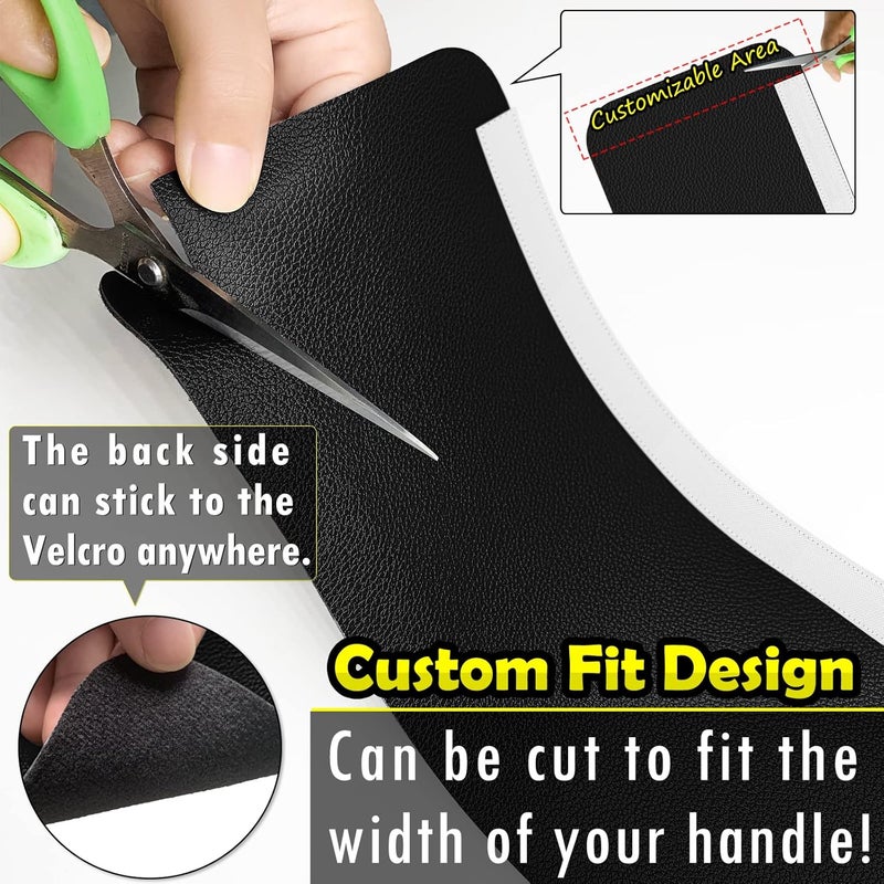 Royleath Refrigerator Door Handle Covers, 6PCS, Leather Kitchen Appliance Handle Covers, Keep Your Fridge Microwave Oven Stove or Dishwasher Clean, Stains Dirty Oils, Timesaver, Kitchen Decor (Black) - Image 5